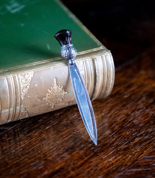 SILVER AMETHYST PASTE STONE THISTLE BOOKMARK BY CRISFORD NORRIS C1910 - ADDITIONAL PHOTO 5