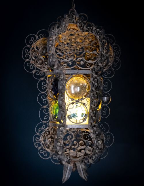 19TH CENTURY WROUGHT IRON VENETIAN LANTERN - ADDITIONAL PHOTO 5