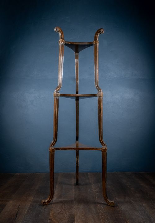 regency ebonised and parcel gilt triform etagere - CATEGORY: ANTIQUE FURNITURE - DATED REGENCY