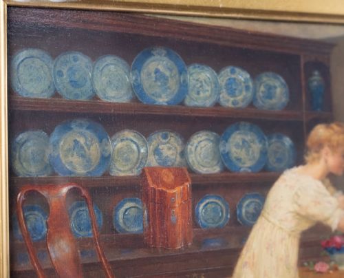 JOHN ARTHUR LOMAX 18571923 'HIS ONLY RIVAL' OIL ON BOARD - ADDITIONAL PHOTO 6