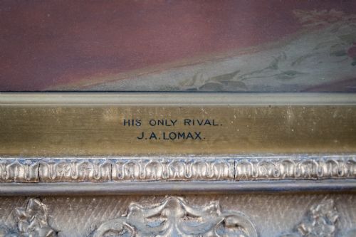 JOHN ARTHUR LOMAX 18571923 'HIS ONLY RIVAL' OIL ON BOARD - ADDITIONAL PHOTO 8
