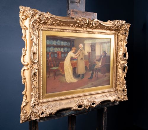 JOHN ARTHUR LOMAX 18571923 'HIS ONLY RIVAL' OIL ON BOARD - ADDITIONAL PHOTO 11