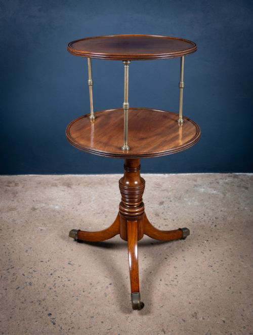 REGENCY MAHOGANY BRASS MOUNTED DUMB WAITER C1820 - ADDITIONAL PHOTO 1