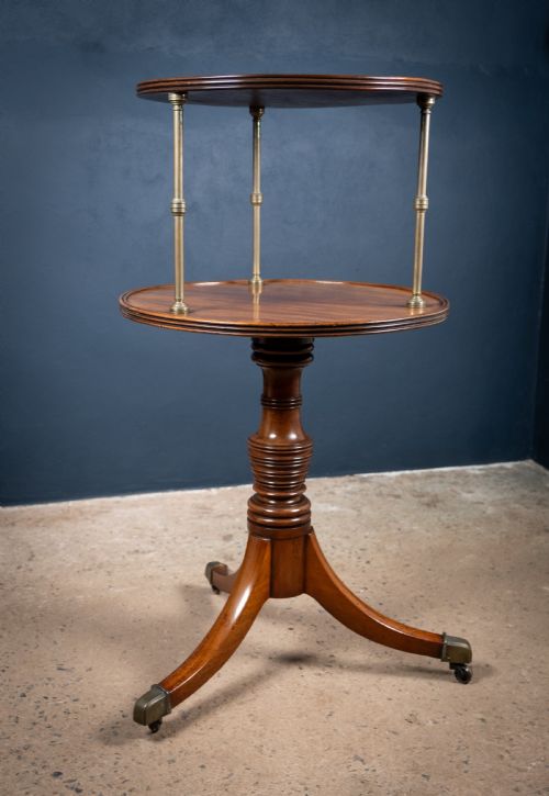 REGENCY MAHOGANY BRASS MOUNTED DUMB WAITER C1820 - ADDITIONAL PHOTO 7