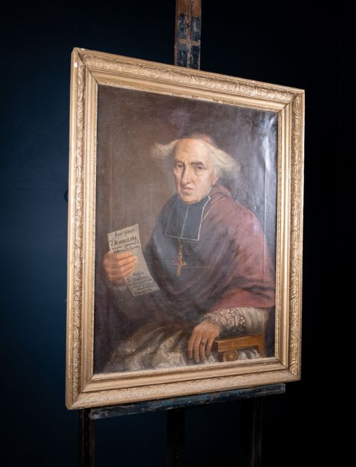 PORTRAIT OF LOUIS JOSEPH D'HUMIERES ROMAN CATHOLIC ARCHBISHOP 1753 1834 OIL ON CANVAS - ADDITIONAL PHOTO 5