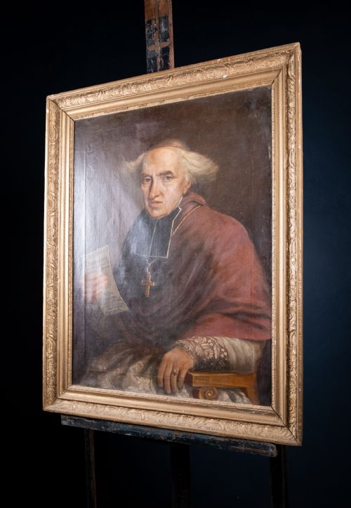 PORTRAIT OF LOUIS JOSEPH D'HUMIERES ROMAN CATHOLIC ARCHBISHOP 1753 1834 OIL ON CANVAS - ADDITIONAL PHOTO 7
