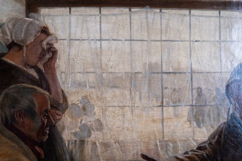 GEORGE BEAUMONT FL1891 'BAD NEWS' NEWLYN SCHOOL OIL ON CANVAS - ADDITIONAL PHOTO 7