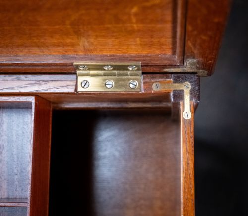 ARTS CRAFTS OAK BRASS WORK TABLE - ADDITIONAL PHOTO 3