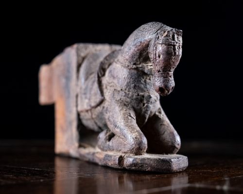 carved wooden horse architectural element - CATEGORY: ANTIQUE SCULPTURES - DATED 19TH CENTURY