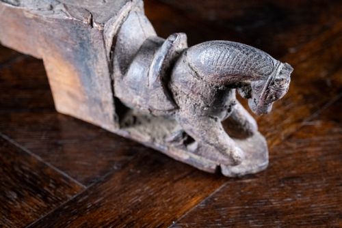 CARVED WOODEN HORSE ARCHITECTURAL ELEMENT - ADDITIONAL PHOTO 7