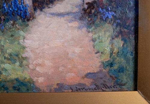 JAMES JEROME MILLER FL18751900 PAIR OF COUNTRY GARDENS OIL PAINTINGS - ADDITIONAL PHOTO 13