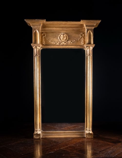 regency giltwood pier mirror with lion mask - CATEGORY: ANTIQUE MIRRORS - DATED REGENCY