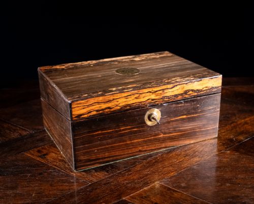 VICTORIAN COROMANDEL WRITING SLOPE WITH BRAMAH LOCK - ADDITIONAL PHOTO 3