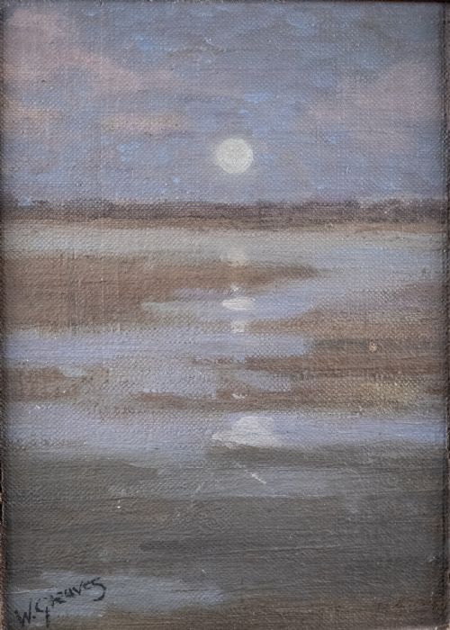 CIRCLE OF WALTER GREAVES 18411930 A SMALL NOCTURNE OIL ON BOARD - ADDITIONAL PHOTO 1