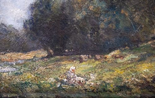 FRANK SPENLOVESPENLOVE SCOTTISH 18641933 SUMMER MEADOW OIL ON CANVAS - ADDITIONAL PHOTO 3