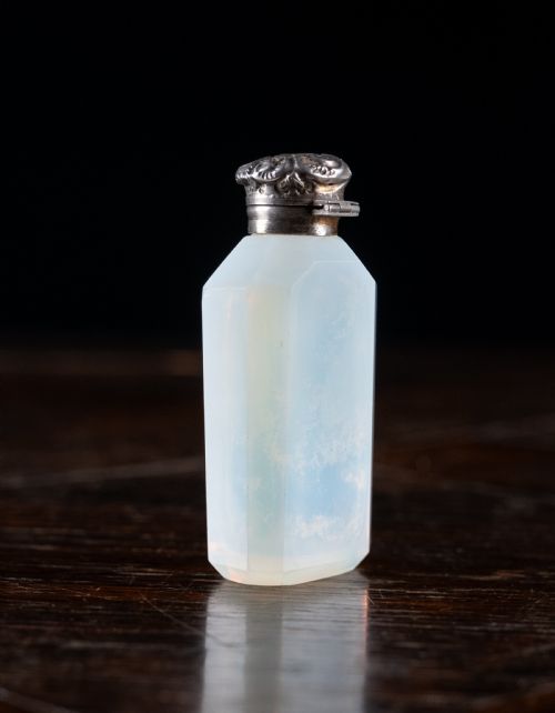 OPALINE GLASS SILVER SCENT BOTTLE BY CHARLES MAY 1903 - ADDITIONAL PHOTO 2