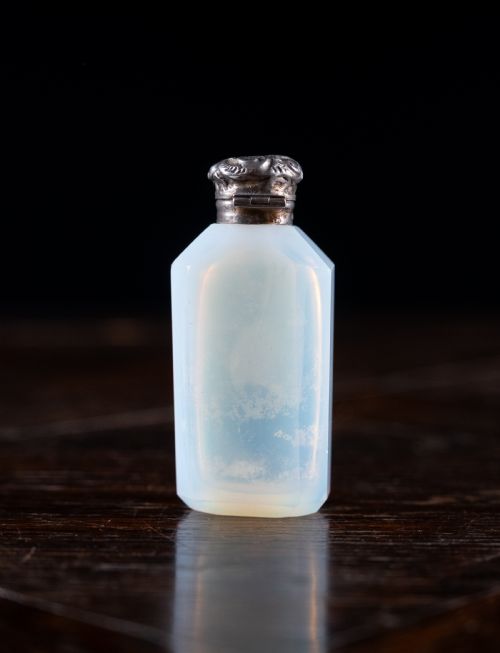 OPALINE GLASS SILVER SCENT BOTTLE BY CHARLES MAY 1903 - ADDITIONAL PHOTO 4