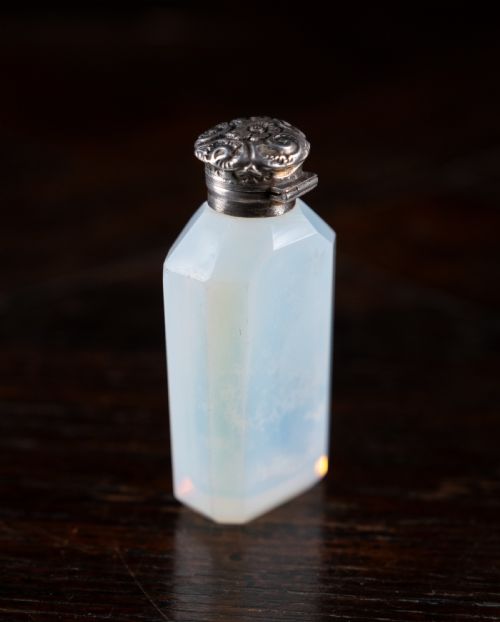 OPALINE GLASS SILVER SCENT BOTTLE BY CHARLES MAY 1903 - ADDITIONAL PHOTO 5
