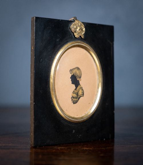 GILDED SILHOUETTE PORTRAIT OF 'E SUTTON AGED 9' BY J DEACON 1816 - ADDITIONAL PHOTO 2