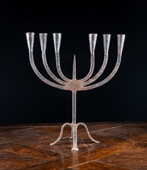 19TH CENTURY WROUGHT IRON CANDELABRA - ADDITIONAL PHOTO 1