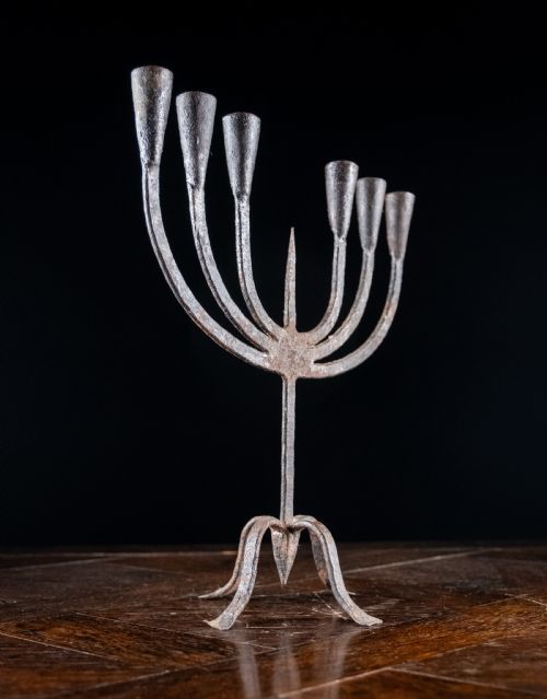 19TH CENTURY WROUGHT IRON CANDELABRA - ADDITIONAL PHOTO 5
