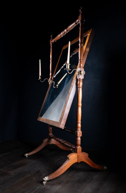19TH CENTURY MAHOGANY CHEVAL MIRROR - ADDITIONAL PHOTO 5
