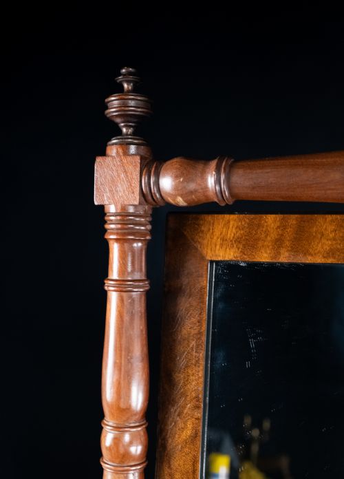 19TH CENTURY MAHOGANY CHEVAL MIRROR - ADDITIONAL PHOTO 7