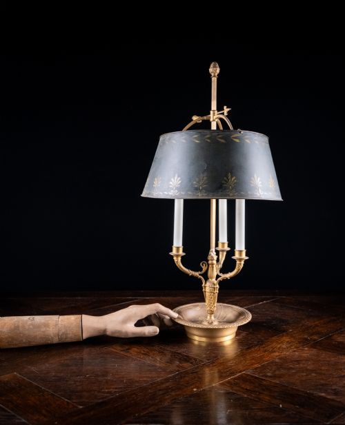 FRENCH GILT BRASS BOUILLOTTE CANDLE LAMP - ADDITIONAL PHOTO 1