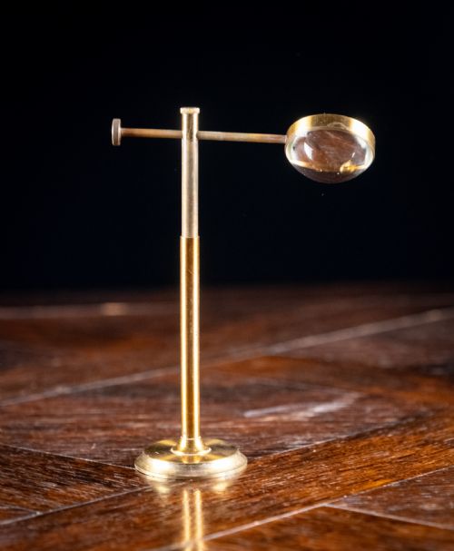 LACQUERED BRASS BULLSEYE CONDENSER MAGNIFYING GLASS C1910 - ADDITIONAL PHOTO 2