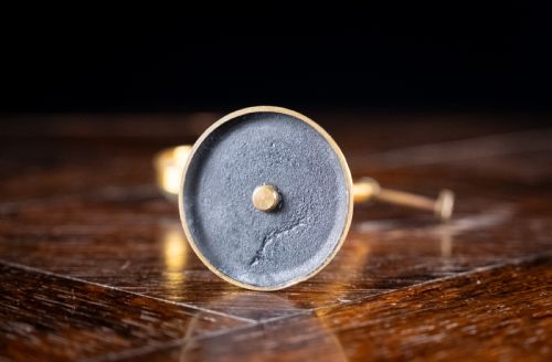 LACQUERED BRASS BULLSEYE CONDENSER MAGNIFYING GLASS C1910 - ADDITIONAL PHOTO 4