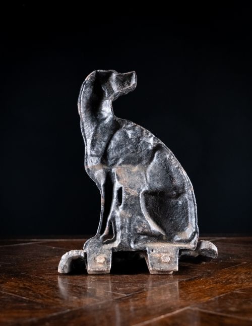 LARGE 19TH CENTURY CAST IRON DOG DOORSTOP - ADDITIONAL PHOTO 4