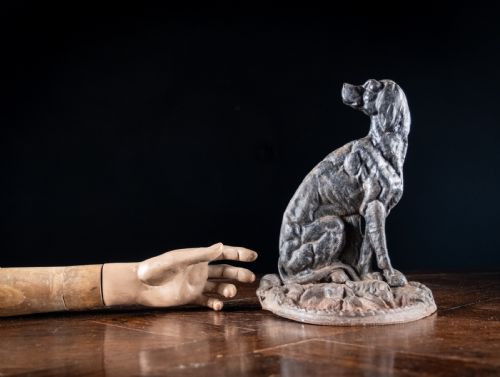 LARGE 19TH CENTURY CAST IRON DOG DOORSTOP - ADDITIONAL PHOTO 7