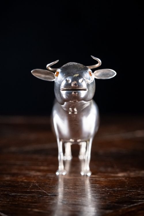 RARE DUTCH SILVER COW CREAMER C1905 - ADDITIONAL PHOTO 2