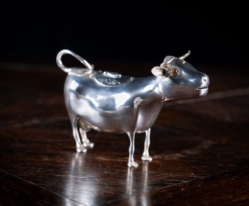 RARE DUTCH SILVER COW CREAMER C1905 - ADDITIONAL PHOTO 3