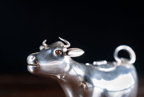 RARE DUTCH SILVER COW CREAMER C1905 - ADDITIONAL PHOTO 8
