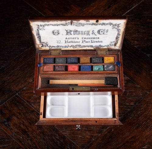 ARTIST'S WATERCOLOUR PAINT BOX BY GEORGE ROWNEY CO C185462 - ADDITIONAL PHOTO 1