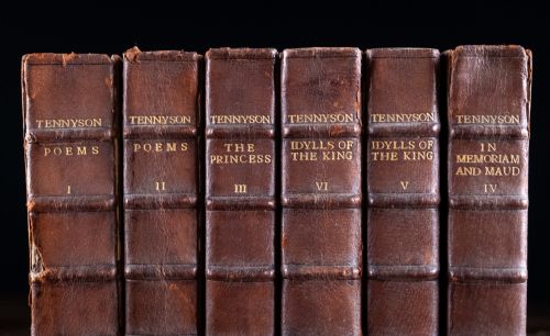 1872 THE WORKS OF ALFRED TENNYSON SIX VOLUME BOOK SET - ADDITIONAL PHOTO 1