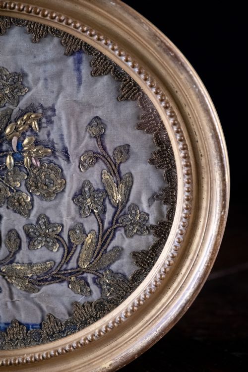 EARLY 19TH CENTURY EMBROIDERY TEXTILE FRAGMENT - ADDITIONAL PHOTO 3