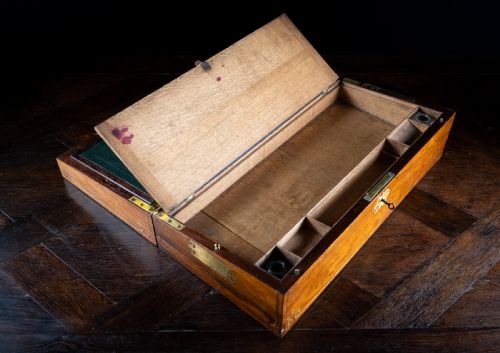 MONUMENTAL ROSEWOOD BRASS INLAID WRITING SLOPE C1840 - ADDITIONAL PHOTO 15