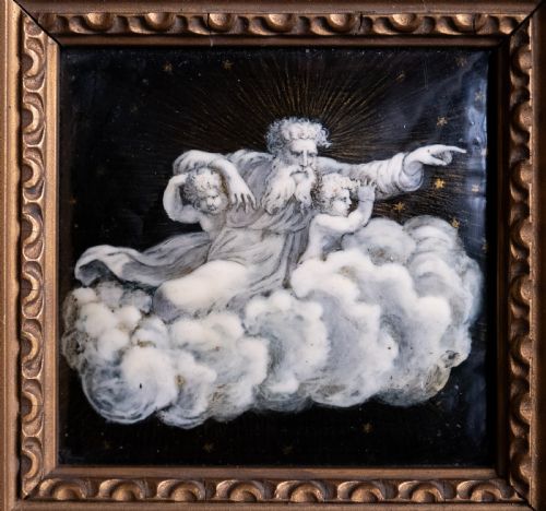 19TH CENTURY LIMOGES CELESTIAL GILT ENAMEL PANEL - ADDITIONAL PHOTO 1