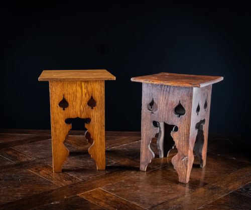 NEAR PAIR OF LIBERTY CO OAK PLINTH STANDS C1900 - ADDITIONAL PHOTO 2