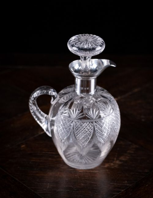 SILVER CUT CRYSTAL CLARET JUG BY FENTON BROTHERS 1903 - ADDITIONAL PHOTO 1
