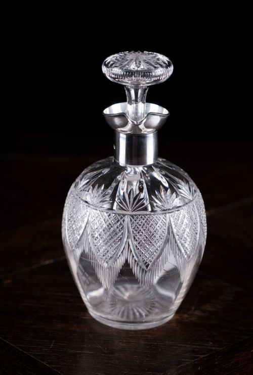SILVER CUT CRYSTAL CLARET JUG BY FENTON BROTHERS 1903 - ADDITIONAL PHOTO 5