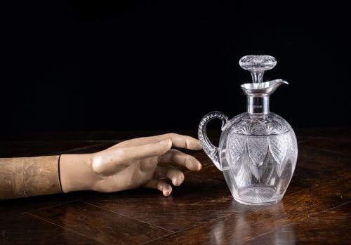 SILVER CUT CRYSTAL CLARET JUG BY FENTON BROTHERS 1903 - ADDITIONAL PHOTO 12