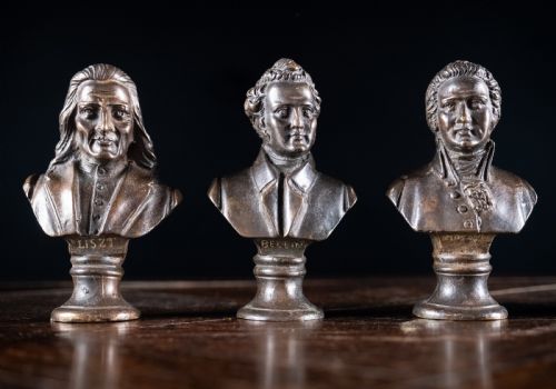 SIX 19TH CENTURY BRONZE COMPOSER WRITER PORTRAIT BUSTS - ADDITIONAL PHOTO 1