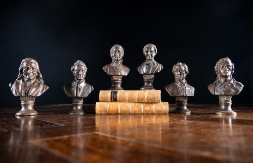 SIX 19TH CENTURY BRONZE COMPOSER WRITER PORTRAIT BUSTS - ADDITIONAL PHOTO 3