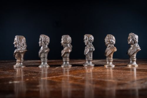 SIX 19TH CENTURY BRONZE COMPOSER WRITER PORTRAIT BUSTS - ADDITIONAL PHOTO 6