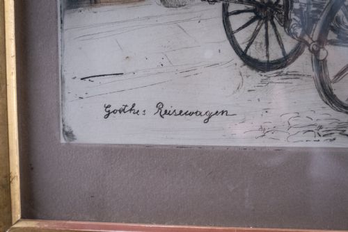 LUDWIG MICHALEK 18591942 GOETHE'S REISEWAGEN ETCHING 1911 - ADDITIONAL PHOTO 5