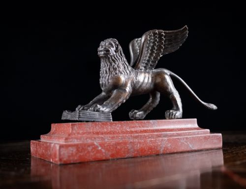 grand tour bronze lion of saint mark - CATEGORY: ANTIQUE SCULPTURES - DATED 19TH CENTURY