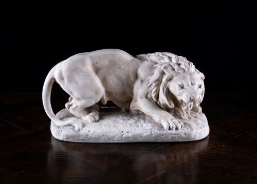 LARGE PLASTER PROWLING LION SCULPTURE - ADDITIONAL PHOTO 10
